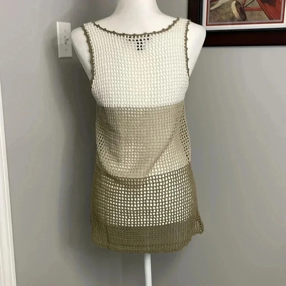 Tommy Bahama Willa Crochet Tank Beachy Boho Bohemian Size Small Ombre Sheer - Picture 3 of 4